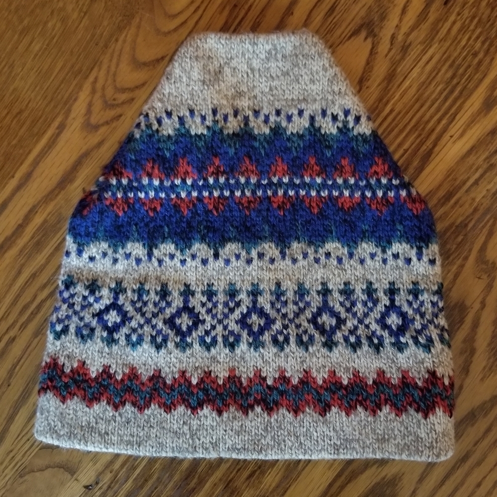 EDDIE BAUER VTG 90s Wool Fair Isle Winter Ski Hat Made in USA - Picture 2 of 5